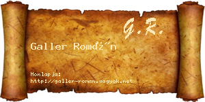 Galler Román névjegykártya